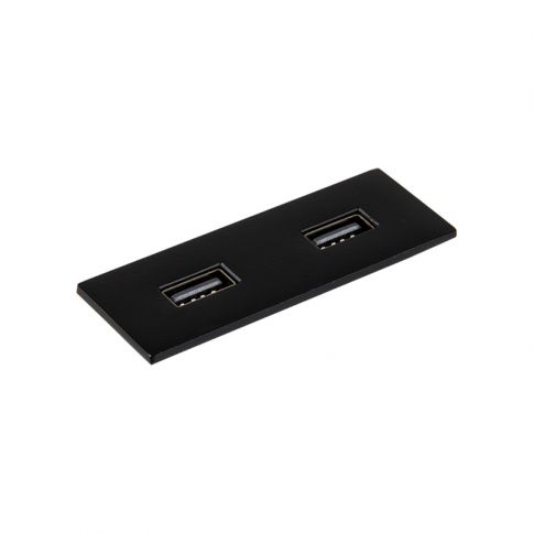 VersaPICK USB-розетка прямокутна, 2 USB порти (5В/9В, 3А/2A), 110-220В чорний