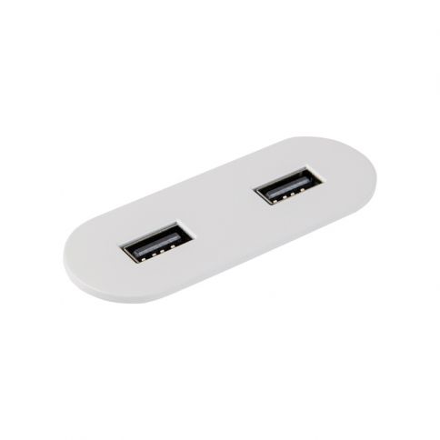 VersaPICK USB-розетка овальная, 2 USB порта (5В/9В, 3А/2A), 110-220В белый