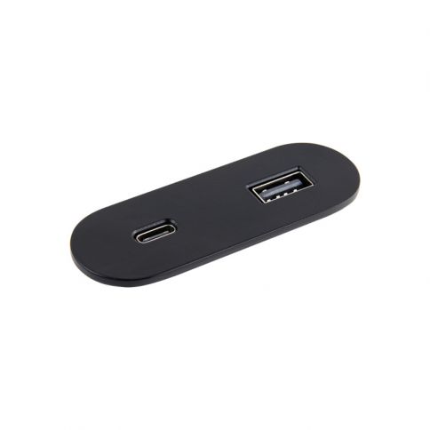 VersaPICK USB-розетка овальна, 1 USB порт, 5В (А + С) 110-220В чорний