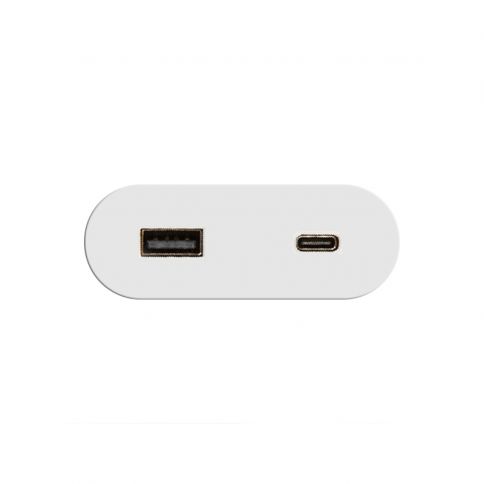 VersaPICK USB-pesa ovaalne, 1 USB, port 5V (A+C) 110-220V valge