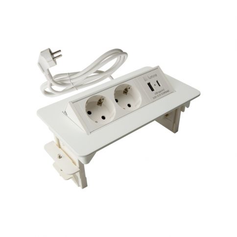 Lumine SPACE sisseehitatud pistikupesa 2xpistikupesa, 2xUSB A+C (15,5W) valge