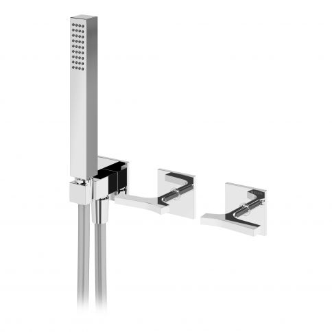 Bruma Royale Progressive peidetud 3-väljundiga segisti koos käsidušikomplektiga Puhas valge