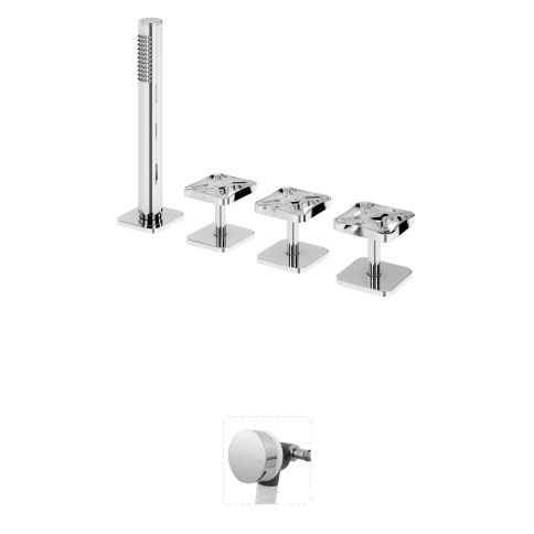 Bruma Navy Vann-dušikomplekt koos vanni täitekraaniga, Puhas valge