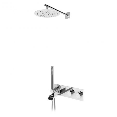 Bruma Breeze Termostaatvanni- ja dušikomplekt Ø250 mm üladuši, käsiduši ja vanni jooksutoruga - VenusQ, Öötaevas