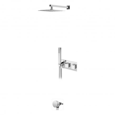 Bruma Adamastor Termostaatkomplekt Celsius üladuši 250x250 mm, käsiduši ja vannitäitjaga, Gunmetal