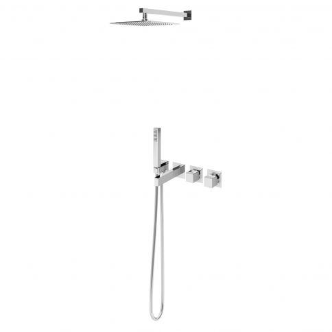 Bruma Adamastor Dušikomplekt üladuši 250x250 mm, Quadra käsiduši ja vannijooksuputkega, Gunmetal