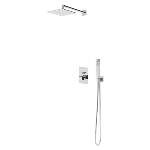 Bruma Escudo Dušikomplekt ABS-laedušiga 200x200 mm ja käsiduši komplektiga Quadra, Puhas valge