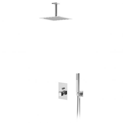 Bruma Escudo Dušikomplekt roostevabast terasest laedušiga 250x250 mm, laedušivardaga 100 mm ja käsiduši komplektiga, Päikeseloojang