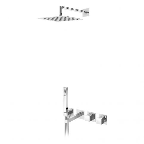 Bruma Escudo Vanni- ja dušikomplekt laedušiga 250x250 mm, käsiduši komplektiga Quadra ja vannitila, Päikesetõus