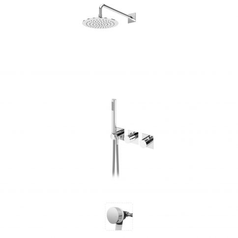 Bruma Lusa Conjunto con rociador Ø250 mm, conjunto de teleducha Elo y llenador de bañera, Niebla matutina