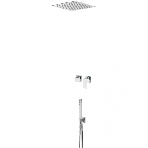Bruma Linea Dušikomplekt EasyFix üladušiga 300 x 300 mm (Vihm) ja eraldiseisva käsidušikomplektiga Quadra, Kroom