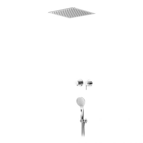 Bruma Lusitano Душевой гарнитур с верхним душем EasyFix 300x300 мм (дождь) и отдельным набором ручного душа Emotion, Хром